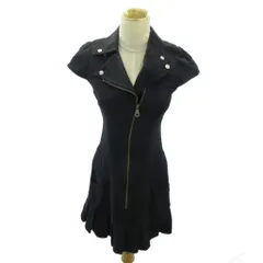 バーバリーブルーレーベル BURBERRY BLUE LABEL 美品 ギャザー ワンピース フレンチスリーブ ひざ丈 36 黒 ブラック 0307 IBO90