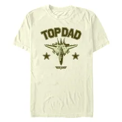 アニメキャラクター メンズ トップス Tシャツ グラフィック Licensed Character Mens Top Gun Top Dad Fighter Jet Graphic Tee Natural