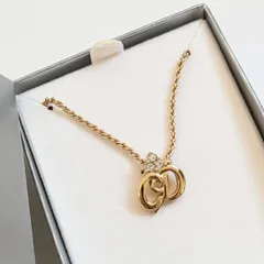 クリスチャンディオール CDロゴ ネックレス ゴールド　C734