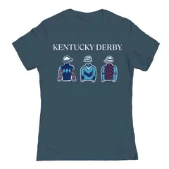アンブランデッド レディース トップス Tシャツ ダービー グラフィック Unbranded Juniors Rider Clothes Pattern Red Kentucky Derby Graphic TShirt Indigo インディゴ