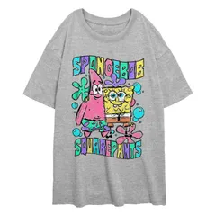 ニコロデオン レディース トップス Tシャツ パンツ グラフィック Juniors Nickelodeon SpongeBob SquarePants And Patrick Side Hug Oversized Graphic Tee Athletic He