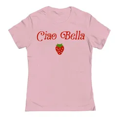 アンブランデッド レディース トップス Tシャツ グラフィック Unbranded Juniors Grayson Supply Ciao Bella Strawberrry Graphic Tee Light Pink ピンク