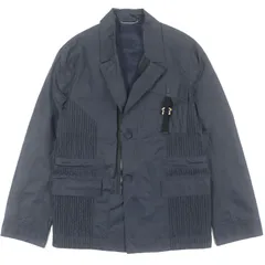 美品▼DIOR ディオール オム 293C286A5573 ロゴパーツ ジップアップ テーラードジャケット ネイビー 44 イタリア製 正規品 メンズ