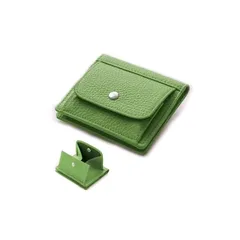 【新品】 [Bearneko] ミニ財布 二つ折り財布 薄型 本革 メンズ 財布 レディース 2つ折り 小さい 財布 コンパクト ミニウォレット 超軽量 可愛い 小銭入れ付き 男女兼用 (グリーン) 0