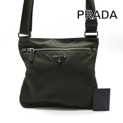 良品 PRADA プラダ ナイロン テスート 三角ロゴ ブラウン ショルダー バッグ ブランド ユニセックス かばん Bag 鞄 k6262