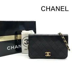 良品 CHANEL シャネル ココマーク ミニ マトラッセ プッシュロック ラムスキン チェーン ショルダー バッグ ブラック レディース k7317