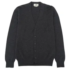 極美品▲HERMES エルメス 24年製 カシミヤ100％ Vネック スパイダー カーディガン チャコールグレー S イタリア製 正規品 メンズのサムネイル
