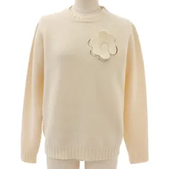 極美品▲JIL SANDER ジルサンダー 23AW J03GP0129 ウール100％ フローラル アップリケ セーター ニット アイボリー 34 正規品 レディースのサムネイル