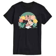 ディズニー メンズ トップス Tシャツ グラフィック Disneys Minnie Mouse Mens Flowers Graphic Tee Black ブラック