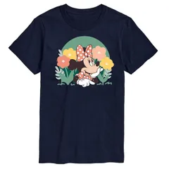 ディズニー メンズ トップス Tシャツ グラフィック Disneys Minnie Mouse Mens Flowers Graphic Tee Navy ネイビー
