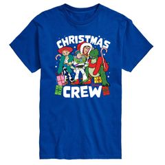 디즈니 픽사 맨즈 탑스 T셔츠 그래픽 Disney Pixars Toy Story 4 Mens Christmas Crew Graphic Tee Royal Blue 블루