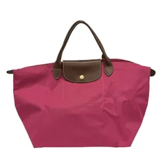 LONGCHAMP(ロンシャン) ハンドバッグ美品  ル・プリアージュオリジナル ピンク×ブラウン 折りたたみ レザー