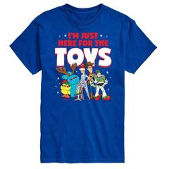 디즈니 픽사 맨즈 탑스 T셔츠 그래픽 Disney Pixars Toy Story 4 Mens Here For The Toys Graphic Tee Royal Blue 블루