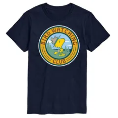アニメキャラクター メンズ トップス Tシャツ グラフィック Licensed Character Mens Peanuts Bird Watchingraphic Tee Navy ネイビー