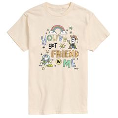디즈니 픽사 맨즈 탑스 T셔츠 그래픽 Disney Pixars Toy Story 4 Mens Youve Got A Friend Graphic Tee Cream 크림