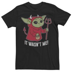 애니메이션 캐릭터 맨즈 탑스 T셔츠 그래픽 Licensed Character Menstar Wars The Mandalorian Halloween Grogu It Wasnt Me Graphic Tee Black 블랙