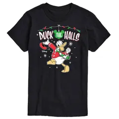 ディズニー メンズ トップス Tシャツ トール グラフィック Disneys Big Tall Duck The Halls Graphic Tee Black ブラック