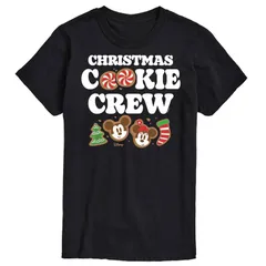 ディズニー メンズ トップス Tシャツ グラフィック Disneys Mickey Minnie Mouse Mens Christmas Cookie Crew Graphic Tee Black ブラック