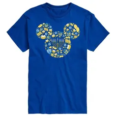 ディズニー メンズ トップス Tシャツ グラフィック Disneys Mickey Mouse Hanukkah Graphic Tee Blue ブルー