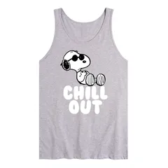 アニメキャラクター メンズ トップス Tシャツ グラフィック Licensed Character Mens Peanutsnoopy Chill Out Graphic Tank Top Gray グレー