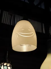 昭和レトロ乳白色ガラス電笠セット　古録展  送料無料　中古 品番D6517