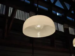 昭和レトロ乳白色ガラス電笠セット　古録展  送料無料　中古 品番D6522