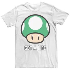 アニメキャラクター メンズ トップス Tシャツ グラフィック Licensed Character Mensuper Mario Bros 1UP Mushroom Get a Life Graphic Tee White ホワイト