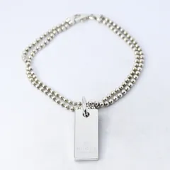 【研磨済】GUCCI ボールチェーン プレート ブレスレット 17cm シルバー925 グッチ