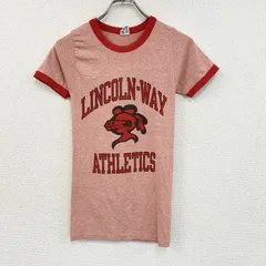 古着 used　80s　Champion　チャンピオン　半袖プリントTシャツ　リンガーT　トリコタグ　赤　レッド　Sサイズ