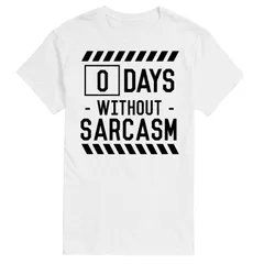 アニメキャラクター メンズ トップス Tシャツ Licensed Character Mens 0 Days Without Sarcasm Tee White ホワイト