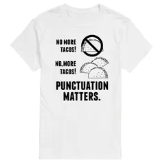 アニメキャラクター メンズ トップス Tシャツ トール Licensed Character Big Tall Tacos Puncuation Matters Tee White ホワイトのサムネイル