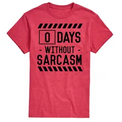 アニメキャラクター メンズ トップス Tシャツ Licensed Character Mens 0 Days Without Sarcasm Tee Red レッド