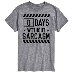 アニメキャラクター メンズ トップス Tシャツ Licensed Character Mens 0 Days Without Sarcasm Tee Gray グレー