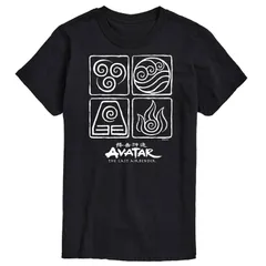 ニコロデオン メンズ トップス Tシャツ トール グラフィック Nickelodeon Big Tall Avatar The Last Airbender Four Elements Graphic Tee Black ブラック
