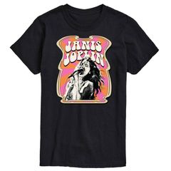 애니메이션 캐릭터 맨즈 탑스 T셔츠 Licensed Character Mens Janis Joplin Poster Tee Black 블랙