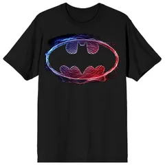 アニメキャラクター メンズ トップス Tシャツ ロゴ Licensed Character Mens Batman Glow Logo Tee Black ブラック