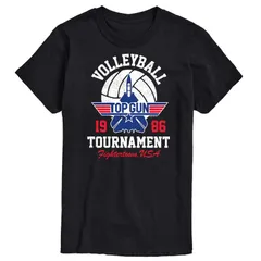 アニメキャラクター メンズ トップス Tシャツ Licensed Character Mens Top Gun Volleyball Tournamentee Black ブラックのサムネイル