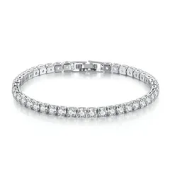 AREUM ブレスレット CZダイヤ お洒落 高みえ 全周ダイヤ メンズ レディース 有名人着用 人気デザイン アクセサリー (17cm) 0