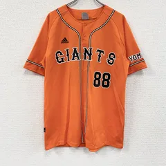 古着 used　adidas　アディダス　巨人　ジャイアンツ　原辰徳　半袖Tシャツ　ユニフォーム　橙色　オレンジ