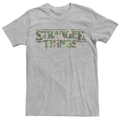 애니메이션 캐릭터 맨즈 탑스 T셔츠 로고 Licensed Character Mens Netflix Stranger Things Camouflage Logo Tee Athletic Heather 헤더
