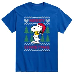 アニメキャラクター メンズ トップス Tシャツ セーター Licensed Character Mens Peanutsweater Tee Royal Blue ブルー