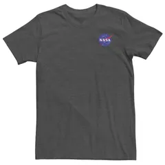 アニメキャラクター メンズ トップス Tシャツ トール ロゴ Licensed Character Big Tall NASA Full Blue Logo Tee Charcoal Heather チャコール