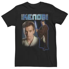 アニメキャラクター メンズ トップス Tシャツ Licensed Character Menstar Wars ObiWan Kenobi Tee Black ブラック