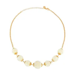 1928 レディース アクセサリー ネックレス・チョーカー・ペンダントトップ レース 1928 Gold Tone Simulated Pearl Seeded Multi Ball Necklace White ホワイト