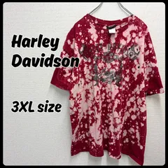 Harley Davidson トップス Tシャツ 3XLサイズ レッド メンズ 古着 ハーレーダビットソン