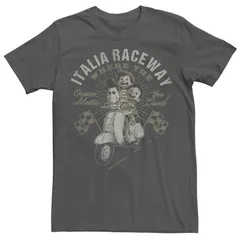 ディズニー ピクサー メンズ トップス Tシャツ Disney Pixars Luca Mens Italia Raceway Where Ocean Meets Land Tee Charcoal チャコール