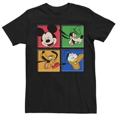 ディズニー メンズ トップス Tシャツ Disneys Mickey and Friends Mens Laughing Panels Tee Black ブラック