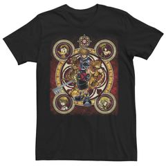 애니메이션 캐릭터 맨즈 탑스 T셔츠 Licensed Character Mens Kingdom Hearts Group Circle Kingdom Tee Black 블랙