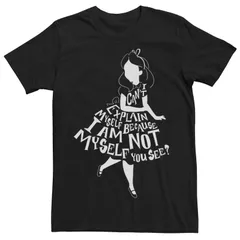ディズニー メンズ トップス Tシャツ Disneys Alice In Wonderland Mens I Cant Explain Myself Text Fill Tee Black ブラック