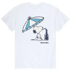 アニメキャラクター メンズ トップス Tシャツ Licensed Character Mens Peanutsnoopy Beach Vibes Tee White ホワイト